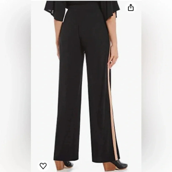 Eileen Fisher Womens 100% Silk Side Stripe Casual Wide Leg Pants black, size 4 - Picture 3 of 16
